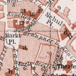 Waldin Teplitz (Teplice) town plan, 1910 digital map