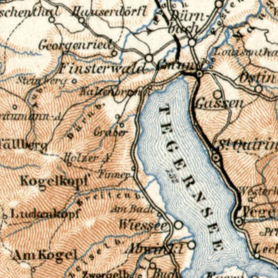 Waldin Tölz, Tegernsee, Schliersee and environs, 1906 digital map