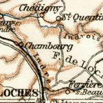 Waldin Tours and Blois environs map, 1909 digital map