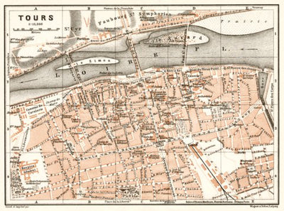 Waldin Tours city map, 1909 digital map
