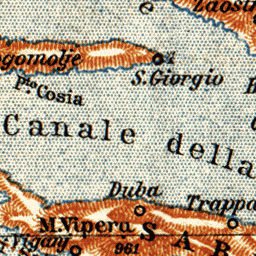 Waldin Traù (Trogir) town plan, 1911 digital map