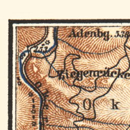 Waldin Upper Harz Mountains map, 1887 digital map