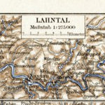 Waldin Valley of Lahn River from Lahnstein to Limburg, 1927 digital map