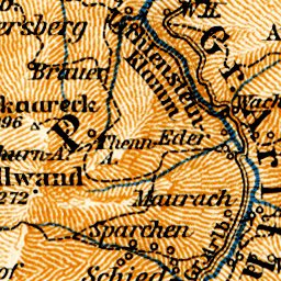 Waldin Valleys of Salzach and Saalach rivers, 1913 digital map