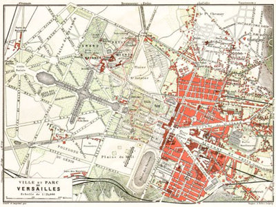 Waldin Versailles town and park map, 1910 digital map