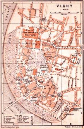 Waldin Vichy city map, 1900 digital map