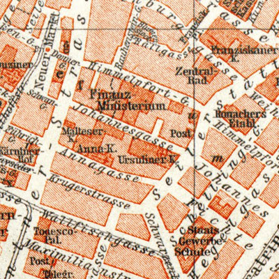 Waldin Vienna (Wien) city map, 1913 digital map