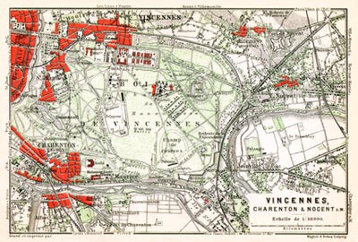 Waldin Vincennes, Charenton and Nogent-sur-Marne map, 1910 digital map