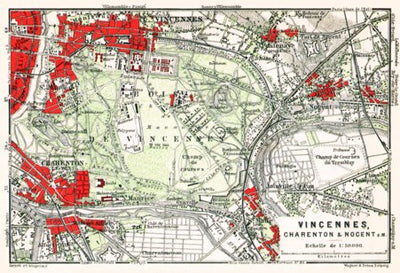 Waldin Vincennes, Charenton and Nogent-sur-Marne map, 1931 digital map