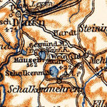 Waldin Volcanic Eifel Mountains map, 1905 digital map
