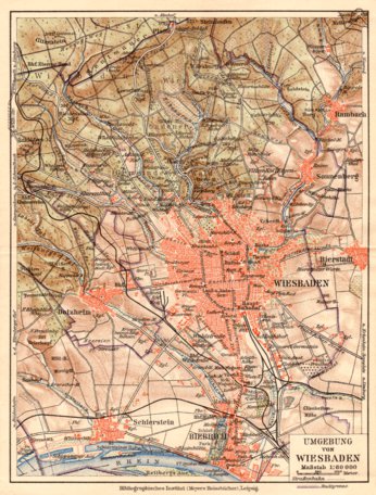 Waldin Wiesbaden environs map, 1927 digital map