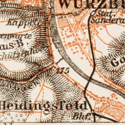 Waldin Würzburg City Map, 1909 digital map
