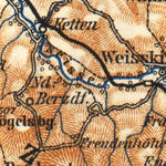Waldin Zittau (Lusatian) Ridge or Žitavské hory map, 1887 digital map