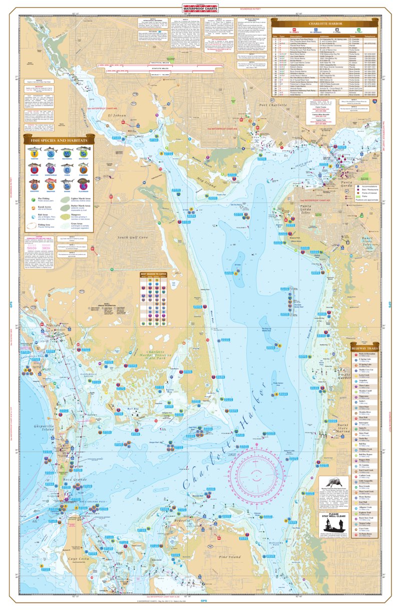 Charlotte Harbor Boca Grande Inshore Fishing Chart GPS Map by