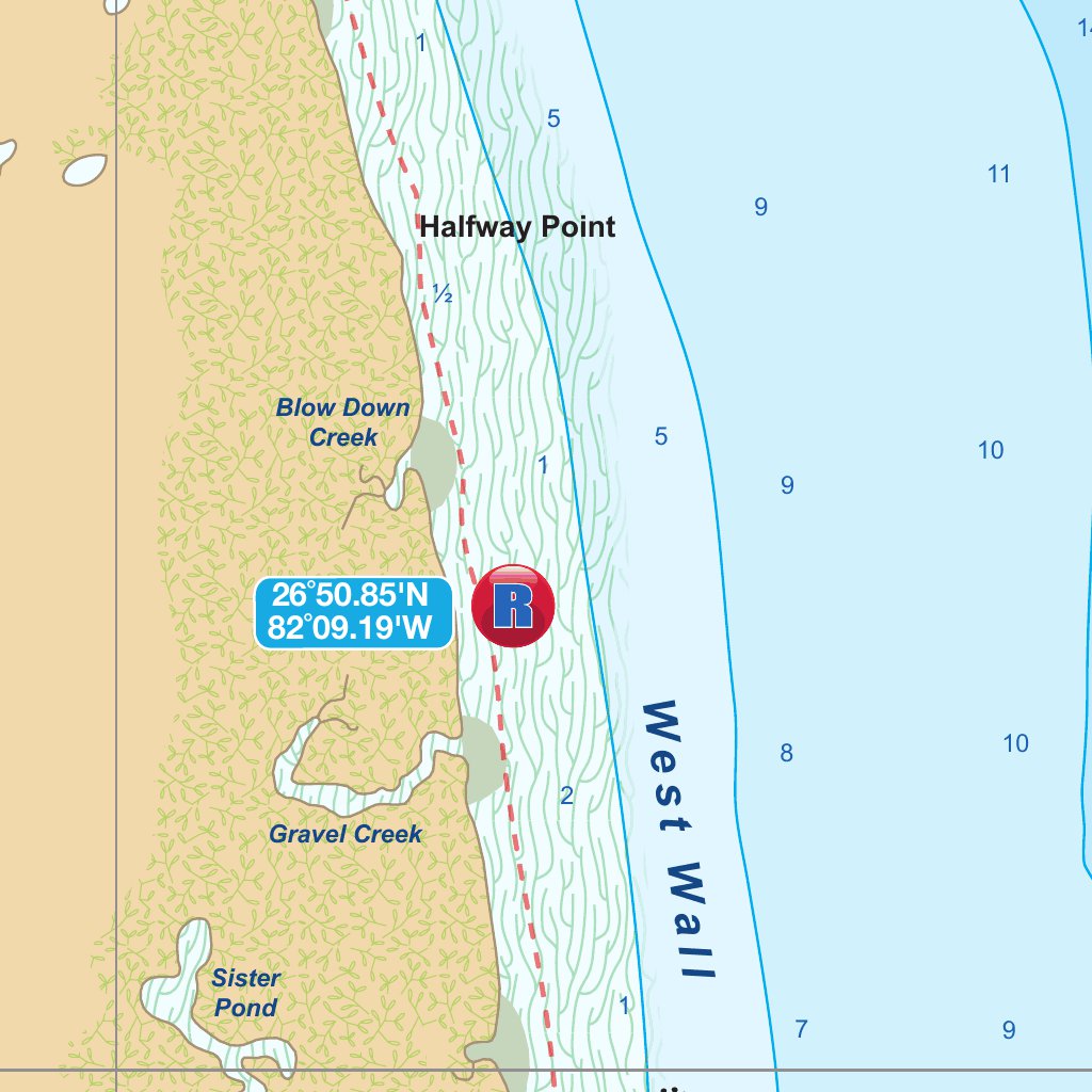 Charlotte Harbor Boca Grande Inshore Fishing Chart GPS Map by