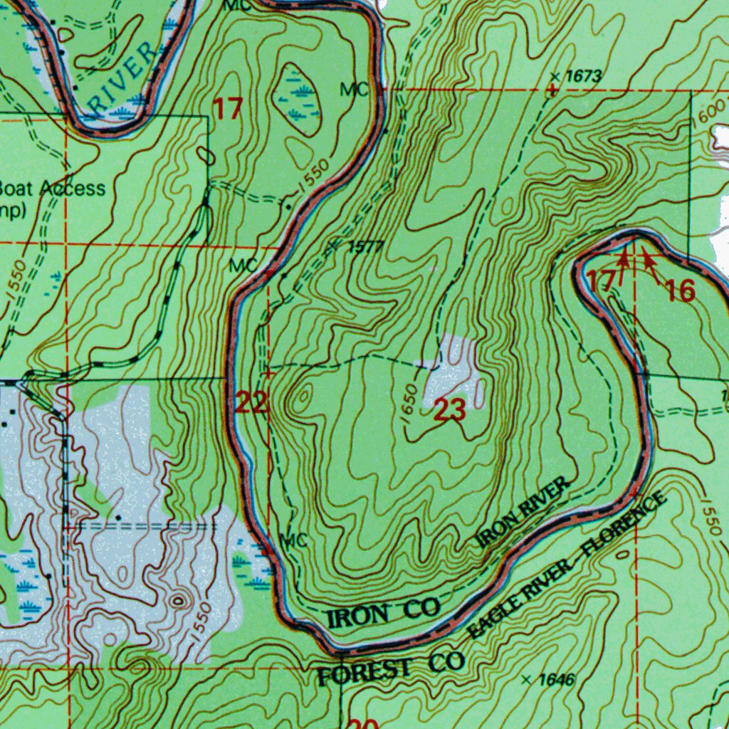 MIWIHagerman Lake Authoritative US Topos 1999 Map by Western