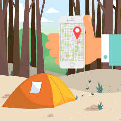 Camping with Avenza Maps Graphic