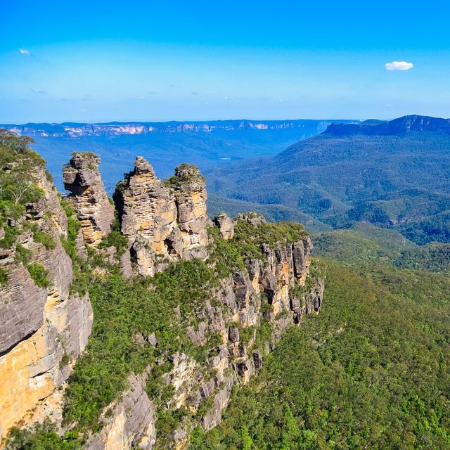 View of mountains and blue sky