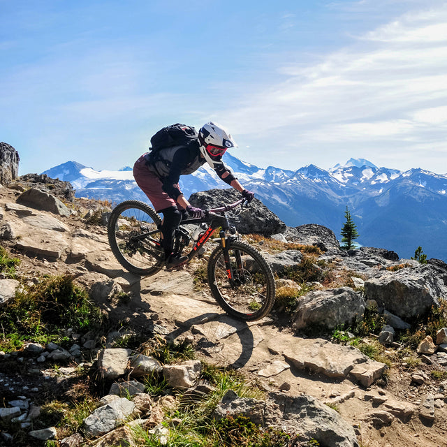 Man biking in the mountains