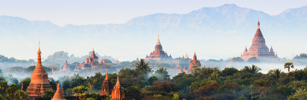  Panoramic view of the Temples of Bagan in Myanmar 