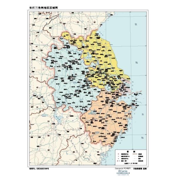 长三角地图Map by Beijing Ecarto Technologies Ltd | Avenza Maps