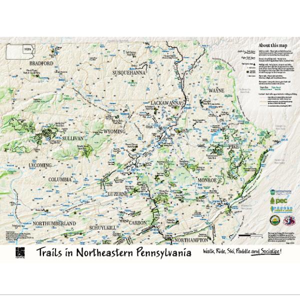 Northeastern Pennsylvania (NEPA) Trails Map by Steve Spindler ...