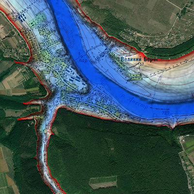 Навігація Рибалки 1. Дністровське водосховище. Карта до затоплення digital map