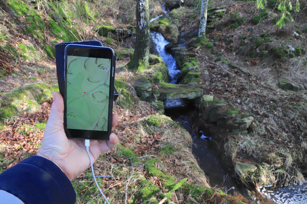 Historiska GIS-kartor map showing historic river