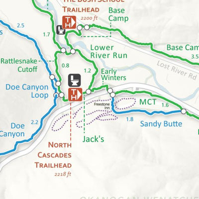 Winter Recreation Trail Map - Full Trail System - Methow Valley, Washington Preview 3