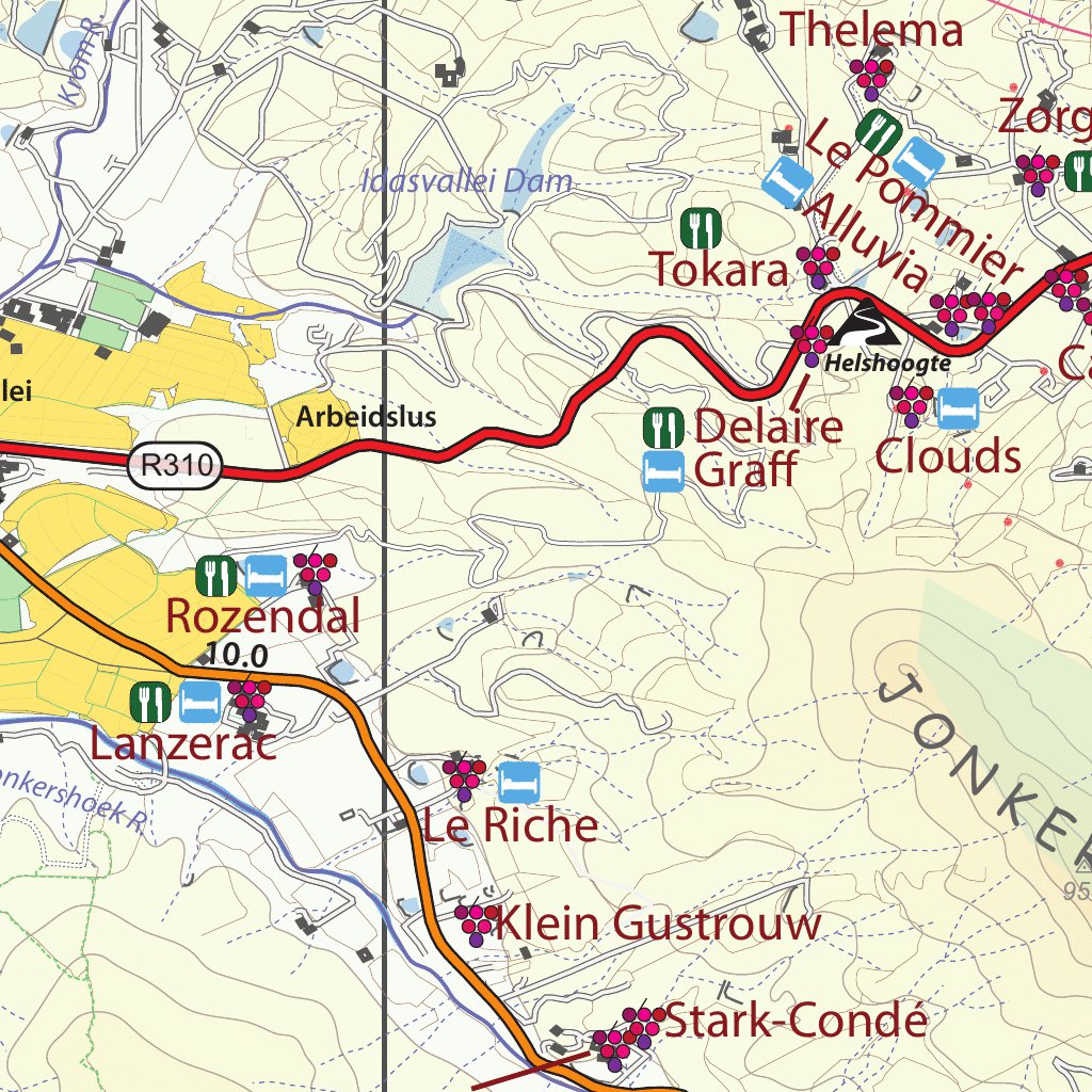 Stellenbosch Wine Region, South Africa Map by CABEX Maps | Avenza Maps