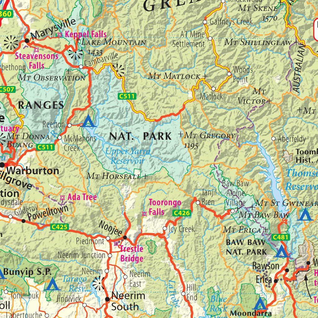 Victoria Mapguide Victoria Touring Map by Meridian Maps | Avenza Maps