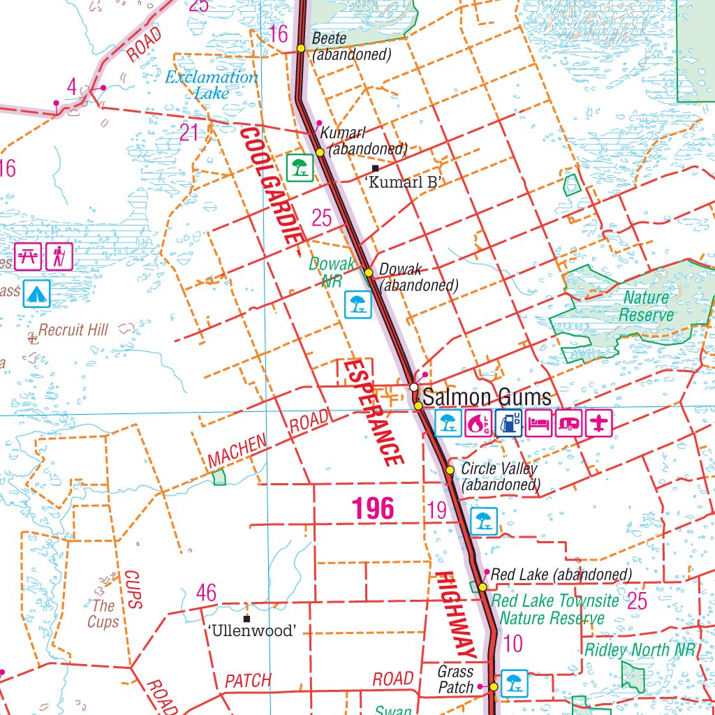Goldfields Postcode Map Hema - Goldfields Esperance and the Southern Coast of WA Map by Hema ...