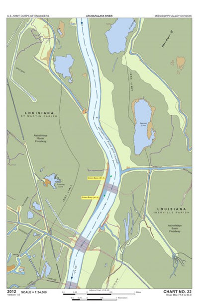 Chart 22 - Atchafalaya Basin Main Channel River Miles 77.8 to 84.0 Preview 1
