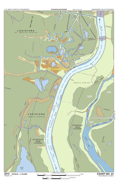 Chart 23 - Atchafalaya Basin Main Channel River Miles 82.1 to 89.5 Preview 1