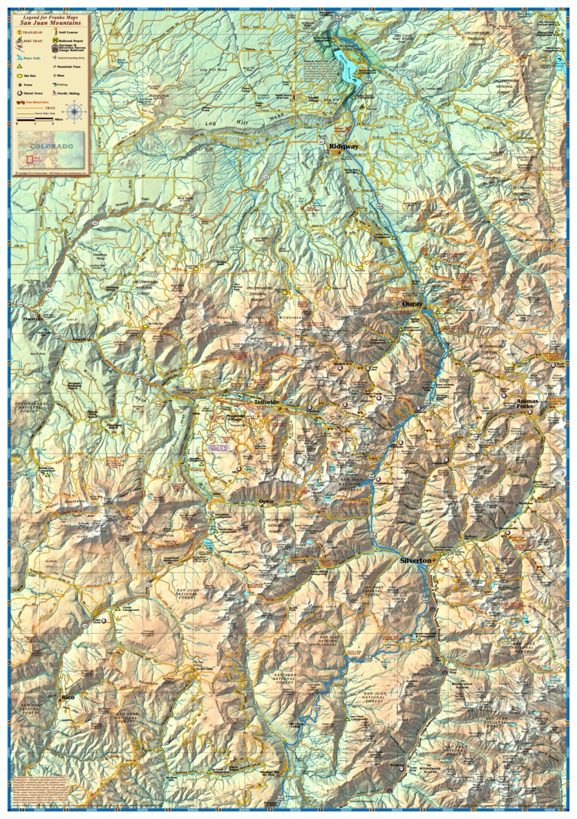 San Juan Mountains, CO Map by Franko Maps Ltd. | Avenza Maps