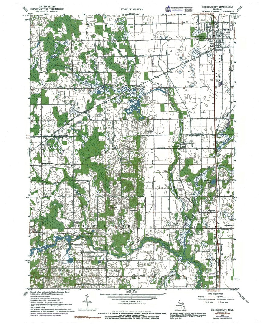 MISchoolcraft Authoritative U.S. Topo 1965 Map by Western Michigan