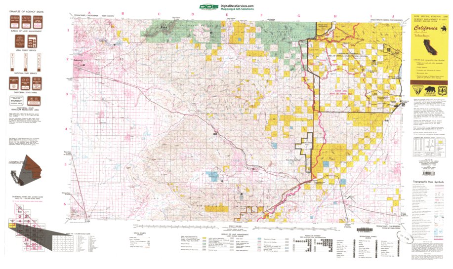 Tehachapi, CA - BLM Surface Mgmt. Map by Digital Data Services, Inc ...
