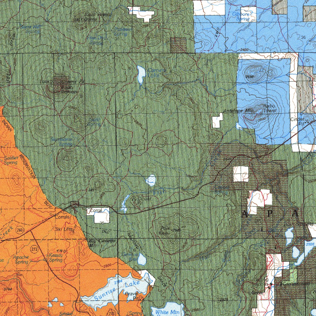 Springerville, AZ - BLM Minerals Mgmt. Map by Digital Data Services ...