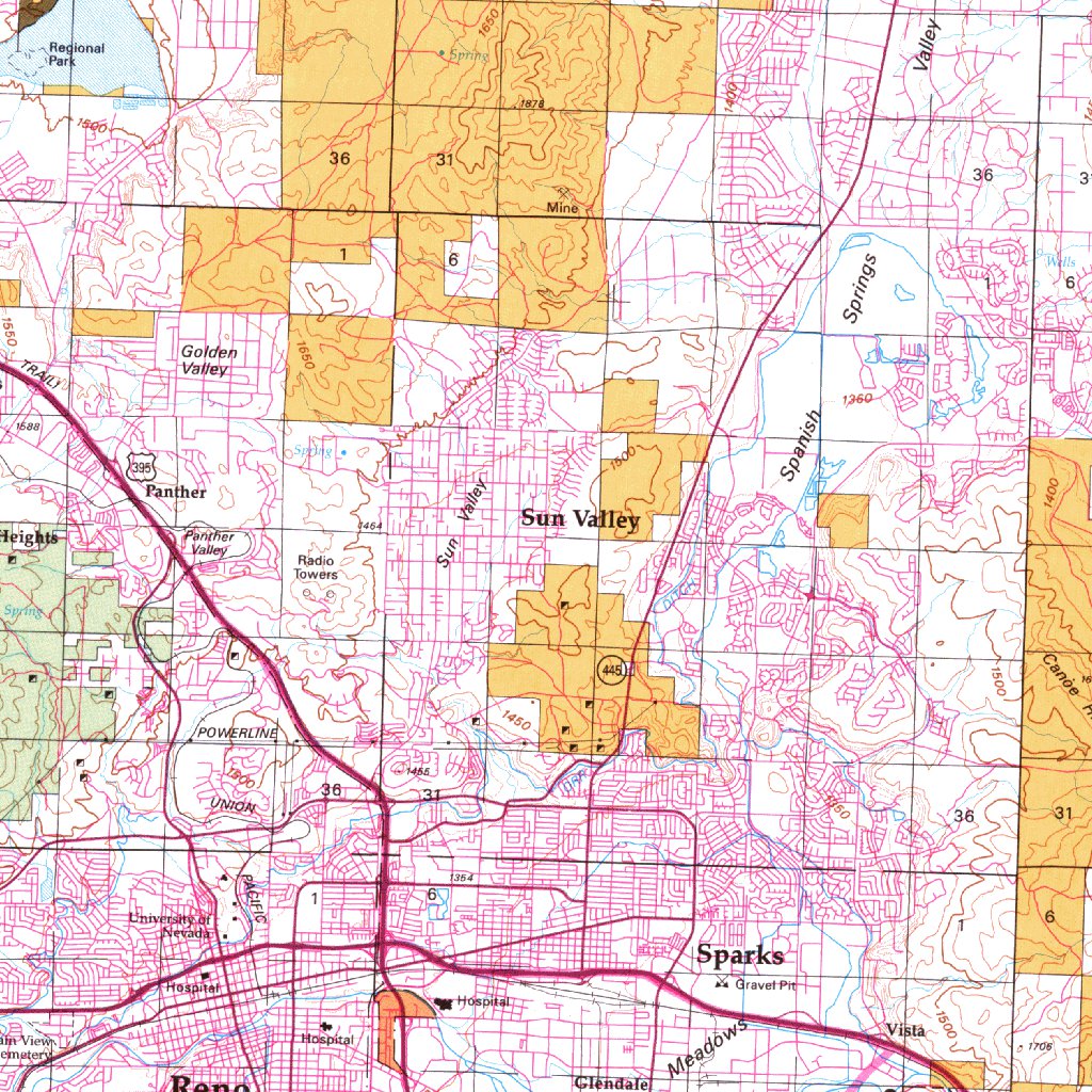 Reno, NV - BLM Surface Mgmt. Map by Digital Data Services, Inc ...