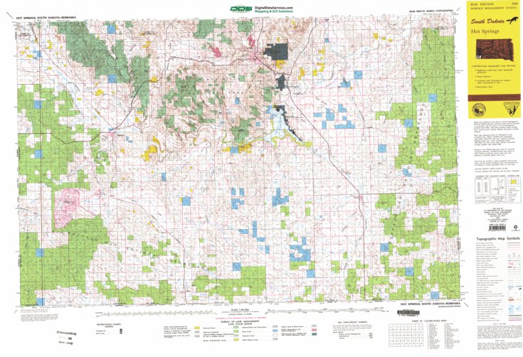 Hot Springs, SD - BLM Surface Mgmt. Map by Digital Data Services, Inc ...