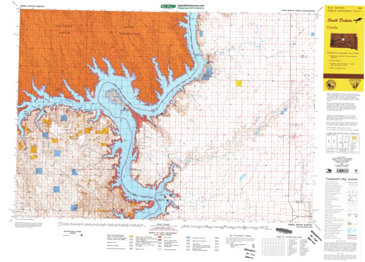 Onida, SD - BLM Surface Mgmt. Map by Digital Data Services, Inc ...
