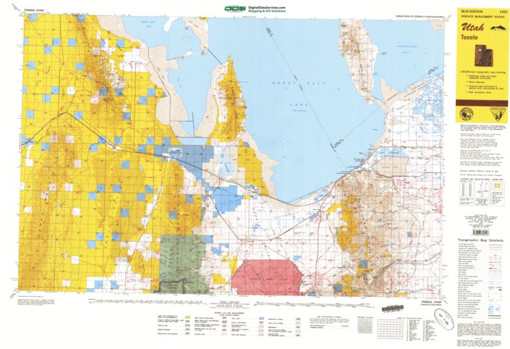Tooele, UT - BLM Surface Mgmt. Map by Digital Data Services, Inc ...