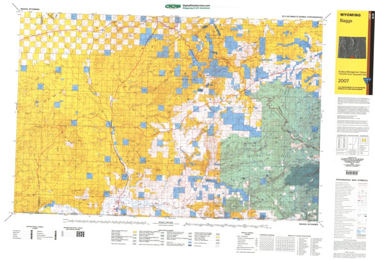 Baggs WY BLM Surface Mgmt Map - 20130201070342blm Wy S Baggs 2007 Preview 0 