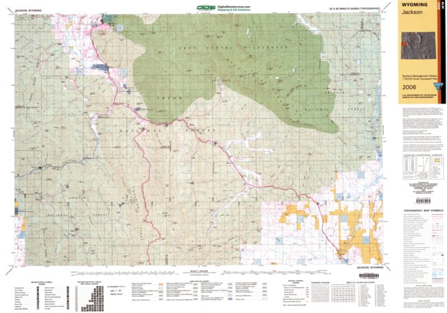 Jackson, WY - BLM Surface Mgmt. Map by Digital Data Services, Inc ...