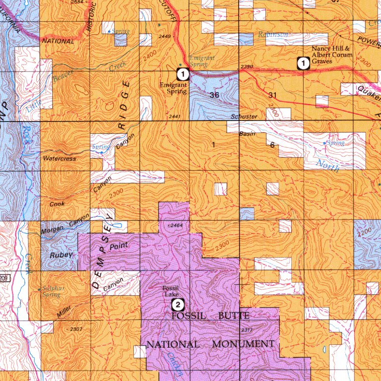 Lbm Map Computer Kemmerer, WY - BLM Surface Mgmt. Map by Digital Data Services, Inc ...