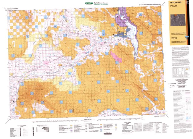 Powell, WY - BLM Surface Mgmt. Map by Digital Data Services, Inc ...