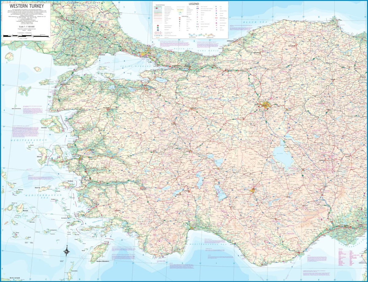 Western Turkey 1:1,100,000 - ITMB Map by ITMB Publishing Ltd. | Avenza Maps