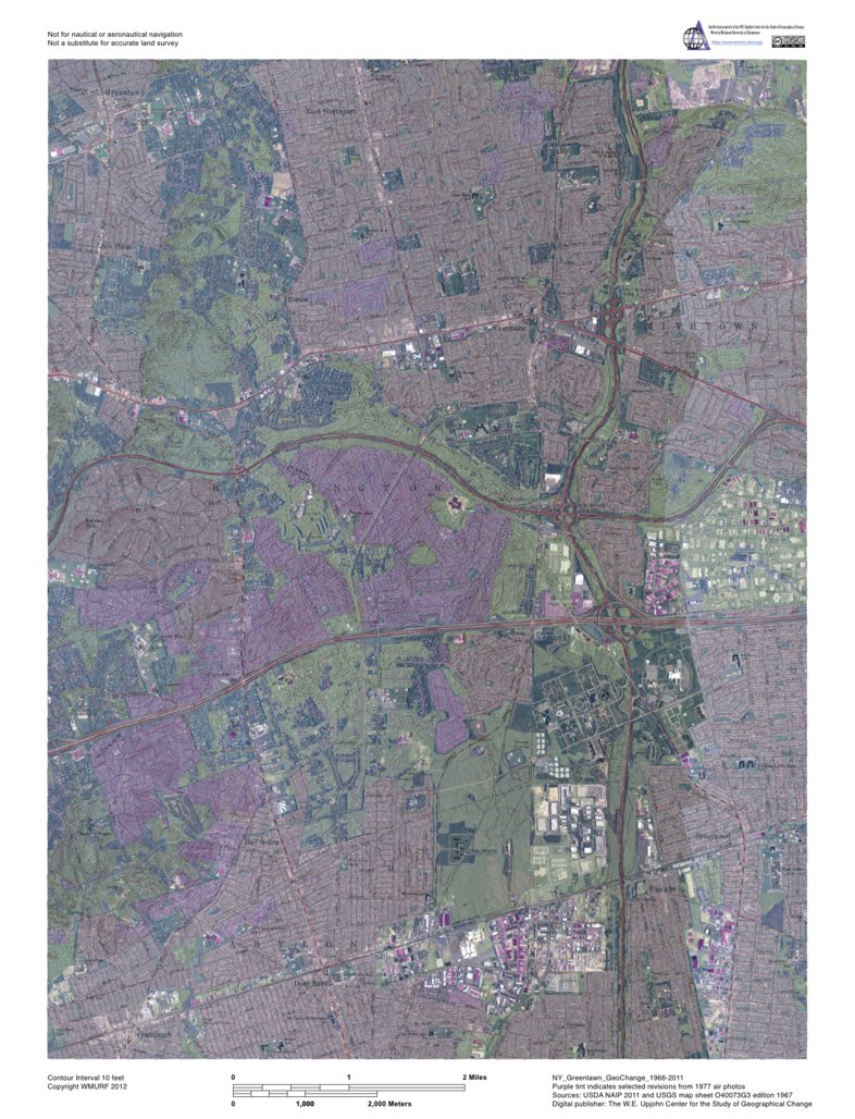NY-Greenlawn: GeoChange 1966-2011 Map by Western Michigan University ...