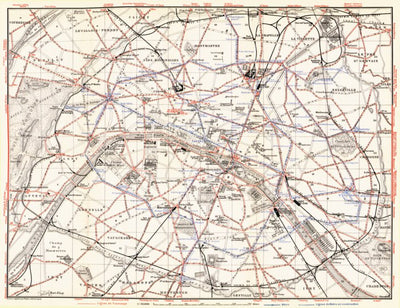 Paris City Map With Tramway and Metro Network, 1910 Preview 1