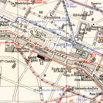 Paris City Map With Tramway and Metro Network, 1910 Preview 2